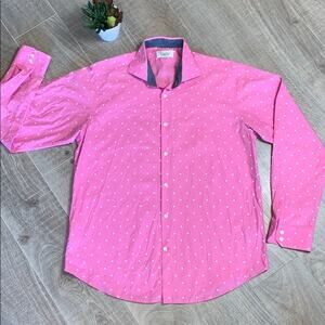 PRESTON MICHELSONS OF LONDON Men's Pink Floral Button Down Shirt